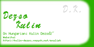 dezso kulin business card